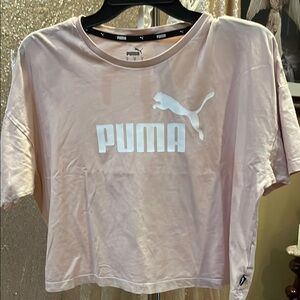 PUMA Women's Light Pink Cropped Tee